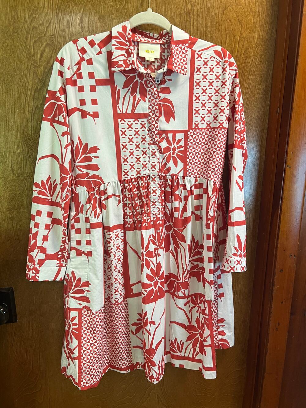 Anthropologie Maeve Printmaker Poplin Shirtdress sze XS